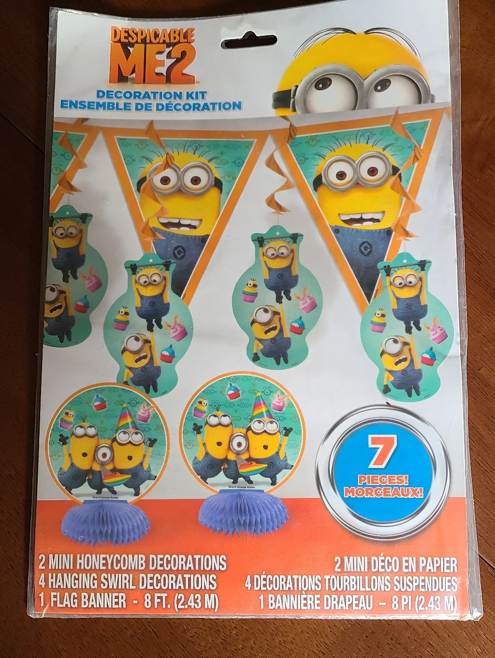 Rainbow Minions Party Package - Despicable Me 2 - Tablecloth Hats Decoration Set